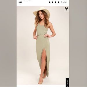 Lulus Olive Dress with Slit